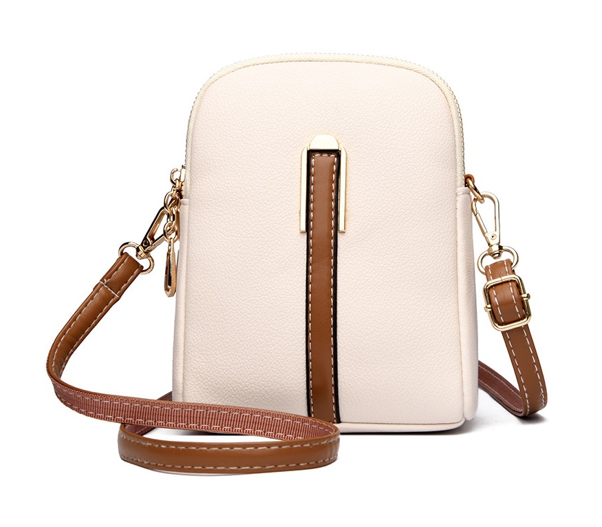 Kabelka na mobil Buckle s popruhem bílá