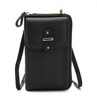 Kabelka na mobil Crossbody s popruhem černá