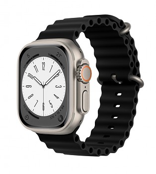 Silikonový řemínek Rugged pro Apple Watch 42-44-45-49 mm černý