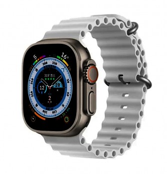 Silikonový řemínek Rugged pro Apple Watch 42-44-45-49 mm šedý