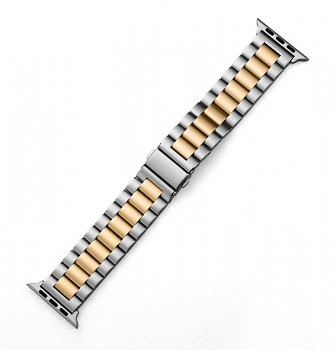 Ocelový řemínek Hard pro Apple Watch 42-44-45-49 mm stříbrno-bronzový