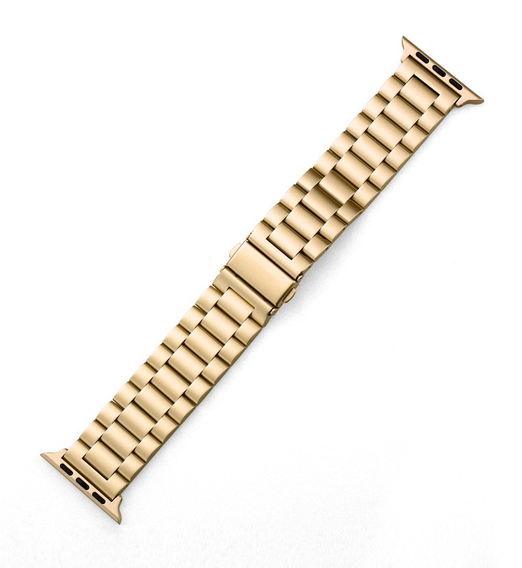 Ocelový řemínek Hard pro Apple Watch 42-44-45-49 mm zlatý