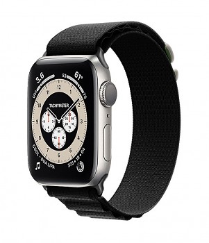 Textilní řemínek Wavy pro Apple Watch 42-44-45-49 mm černý