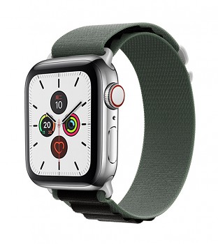 Textilní řemínek Wavy pro Apple Watch 42-44-45-49 mm černo-zelený