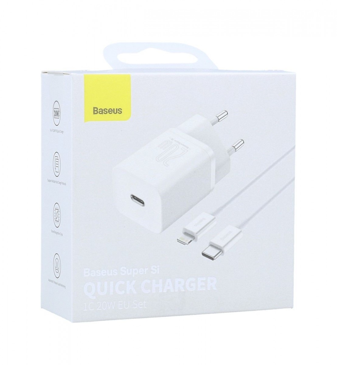 Rychlonabíječka Baseus Super Si 20W pro iPhony včetně datového kabelu bílá