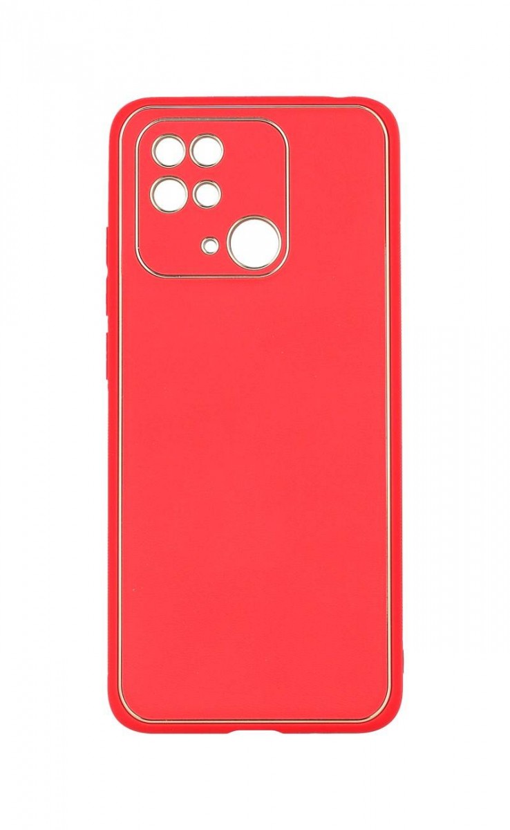 Zadní pevný kryt Leather na Xiaomi Redmi 10C červený