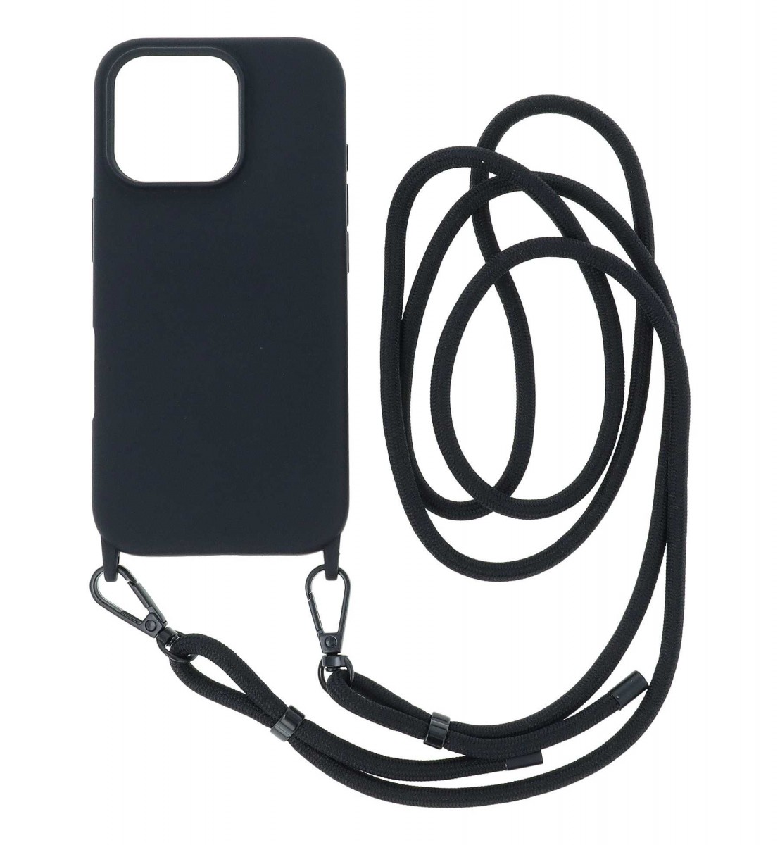 Zadní kryt na iPhone 16 Pro černý se šňůrkou