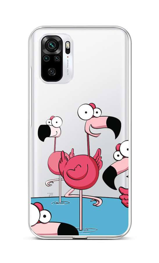 Levně Kryt TopQ Xiaomi Redmi Note 10S Cartoon Flamingos 85988 (pouzdro neboli obal na mobil Xiaomi Redmi Note 10S)
