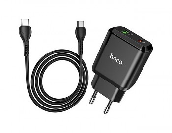 Rychlonabíječka HOCO N5 včetně USB-C datového kabelu černá 20W