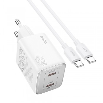 Rychlonabíječka HOCO N42 včetně USB-C datového kabelu bílá 45W