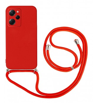 Zadní kryt na Xiaomi Poco X5 Pro 5G červený se šňůrkou