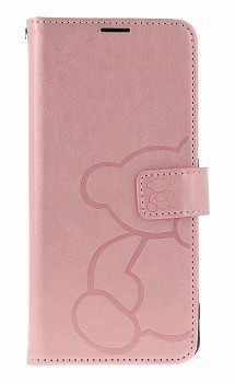 Knížkové pouzdro Mezzo na Xiaomi Redmi Note 14 Medvídek růžový