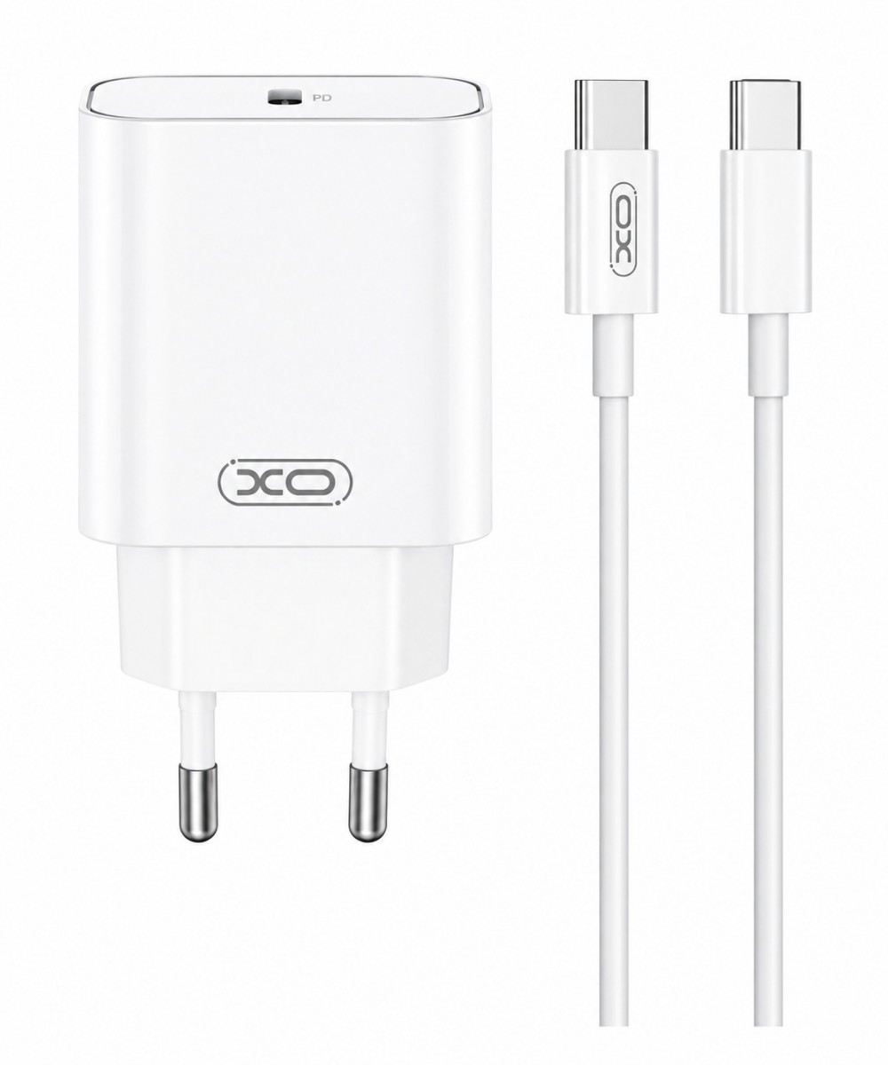 Rychlonabíječka XO CE32 včetně datového kabelu USB-C 20W bílá