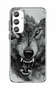 Zadní pevný kryt Image na Samsung A37 5G Černobílý vlk
