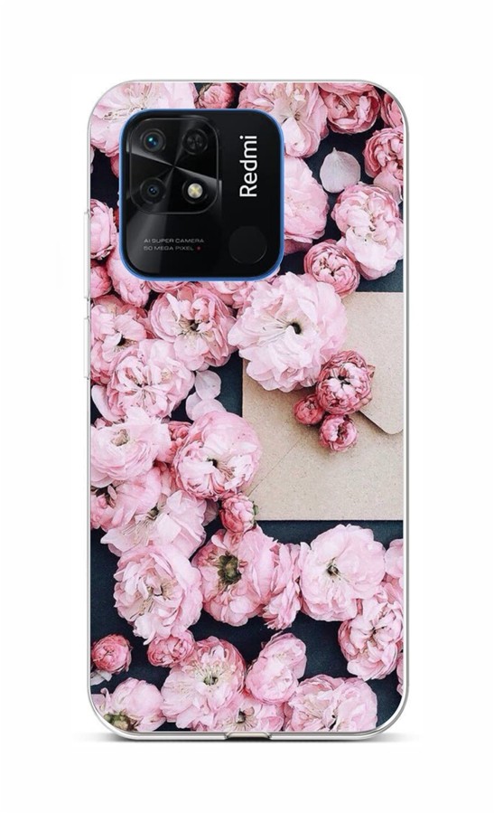 Levně Kryt TopQ Xiaomi Redmi 10C Růžové květy 76055 (pouzdro neboli obal na mobil Xiaomi Redmi 10C)