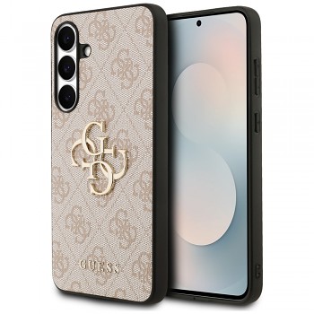 Guess - Kožené 4G Metal Logo - Samsung Galaxy S25 FE - Růžová ROZBALENO