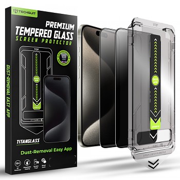 Techsuit TitanGlass FullCover (2 ks) iPhone 15 Pro Max Privacy černá ROZBALENO