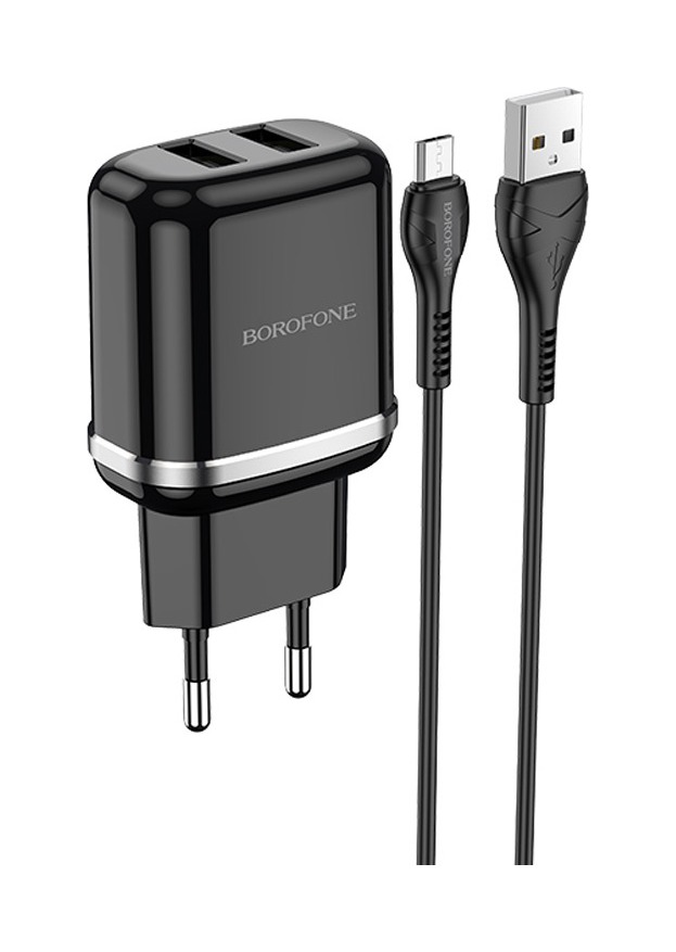 Nabíječka Borofone DBN4 Aspiring včetně USB-C datového kabelu 2.4A černá