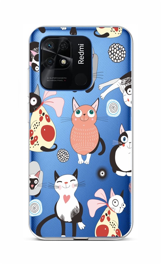 Kryt TopQ Xiaomi Redmi 10C Cats 2 76108 (pouzdro neboli obal na mobil Xiaomi Redmi 10C)