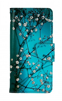 Knížkové pouzdro na mobil Xiaomi Redmi Note 8 Pro Modré s květy