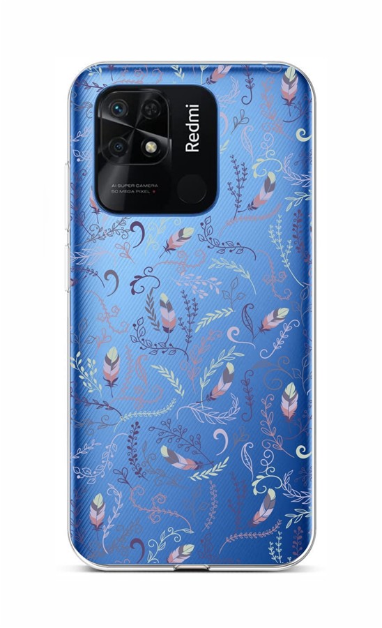 Levně Kryt TopQ Xiaomi Redmi 10C Peříčka 2 76150 (pouzdro neboli obal na mobil Xiaomi Redmi 10C)