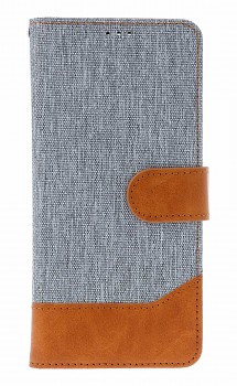 Knížkové pouzdro Jeans na Xiaomi Redmi Note 14 5G šedé