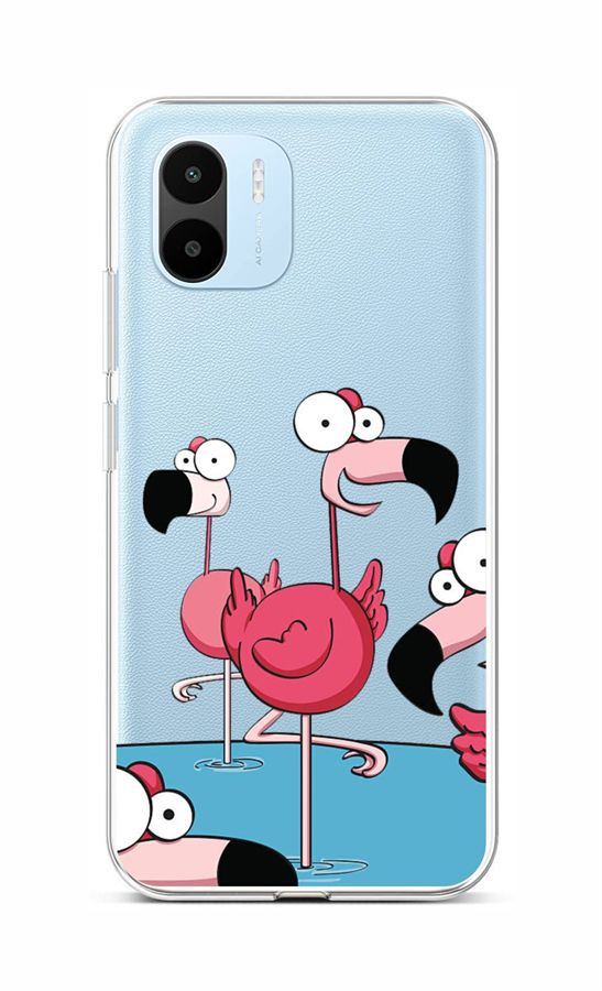 Levně Kryt TopQ Xiaomi Redmi A1 Cartoon Flamingos 86191 (pouzdro neboli obal na mobil Xiaomi Redmi A1)