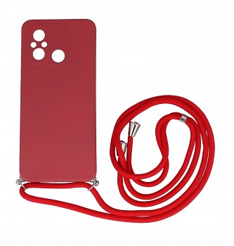 Zadní kryt na Xiaomi Redmi 12C červený se šňůrkou