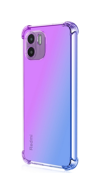 Levně Kryt TopQ Xiaomi Redmi A1 silikon Shock duhový fialovo-modrý 86223 (pouzdro neboli obal na mobil Xiaomi Redmi A1)