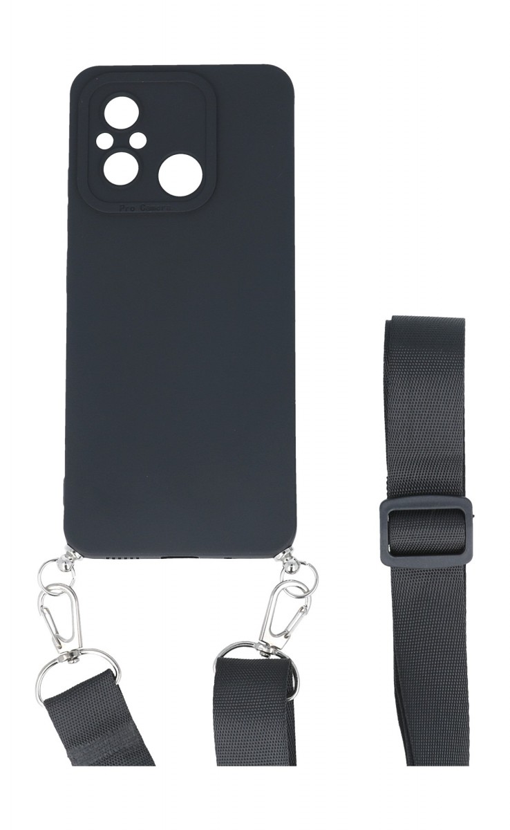 Zadní kryt Elegance na Xiaomi Redmi 12C černý se šňůrkou