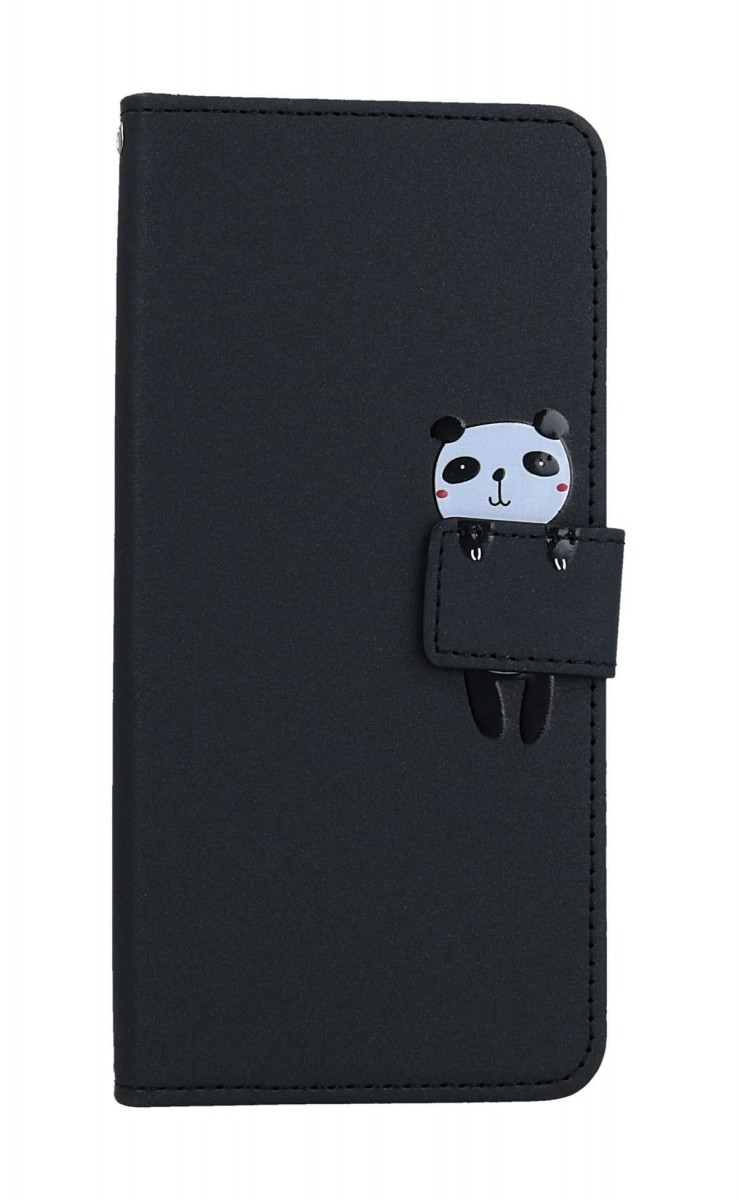 Levně Pouzdro TopQ Xiaomi Redmi 12C knížkové černé s pandou 96242 (obal neboli kryt na mobil Xiaomi Redmi 12C)