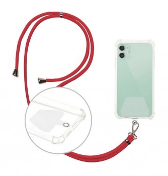 Univerzální šňůrka Elegant na mobilní telefon červená