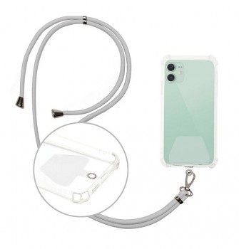 Univerzální šňůrka Elegant na mobilní telefon šedá