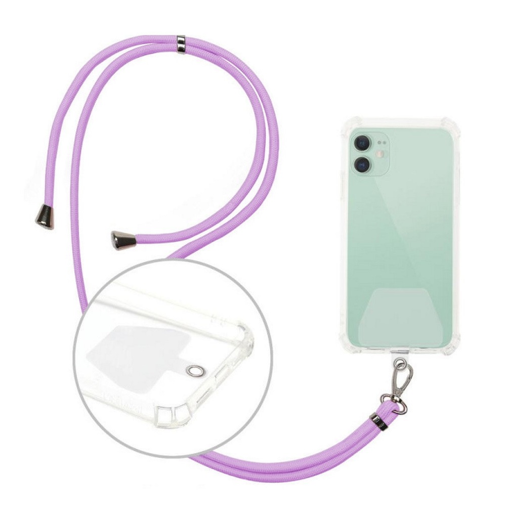 Univerzální šňůrka Elegant na mobilní telefon světle fialová