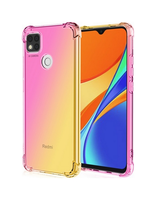 Levně Kryt TopQ Xiaomi Redmi 10A Shock duhový růžovo-žlutý 86284 (pouzdro neboli obal na mobil Xiaomi Redmi 10A)