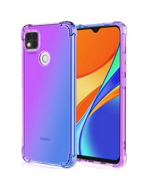 Levně Kryt TopQ Xiaomi Redmi 10A Shock duhový fialovo-modrý 86285 (pouzdro neboli obal na mobil Xiaomi Redmi 10A)