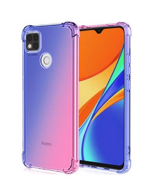 Levně Kryt TopQ Xiaomi Redmi 10A Shock duhový modro-růžový 86287 (pouzdro neboli obal na mobil Xiaomi Redmi 10A)