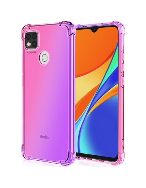 Levně Kryt TopQ Xiaomi Redmi 10A Shock duhový růžovo-fialový 86289 (pouzdro neboli obal na mobil Xiaomi Redmi 10A)
