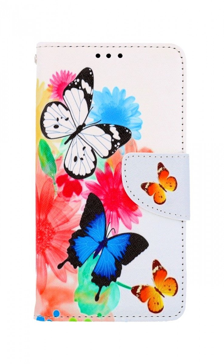 Knížkové pouzdro na iPhone 13 Barevné s motýlky