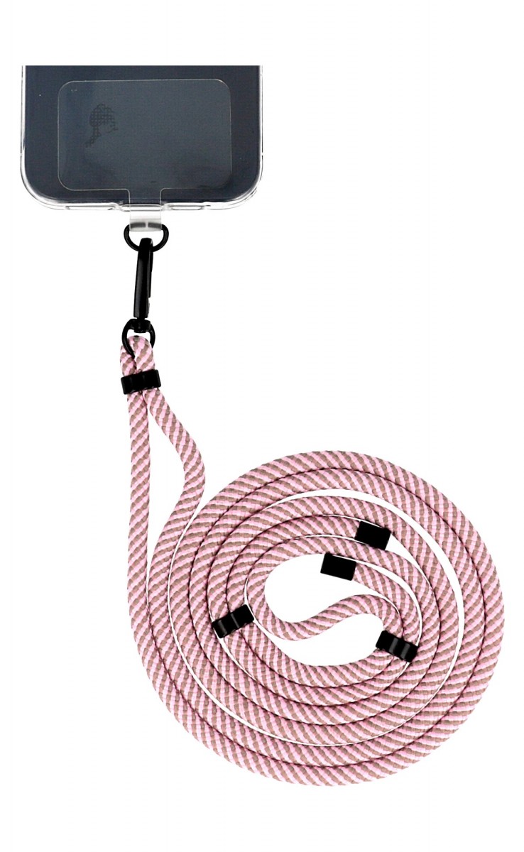 Levně Šňůrka TopQ Pattern na mobil růžovo-hnědá 6 mm 126333