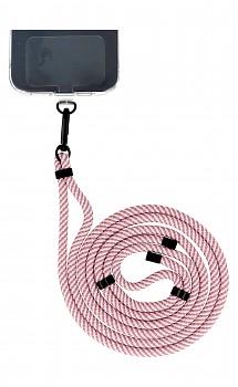 Univerzální šňůrka Pattern na mobil růžovo-hnědá 6 mm