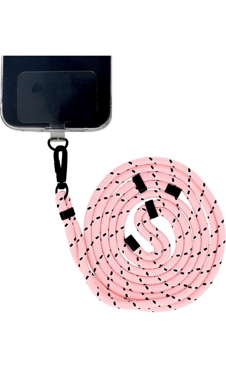 Levně Šňůrka TopQ Pattern na mobil růžovo-černá 6 mm 126334