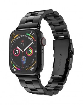 Ocelový řemínek Watchband W036 pro Apple Watch 3-4-5-6-7-SE 38-40-41 mm černý