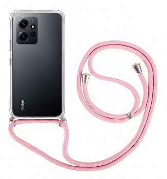 Zadní kryt na Xiaomi Redmi Note 12 s růžovou šňůrkou průhledný