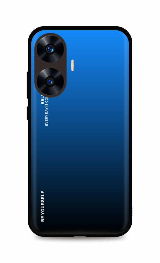 Zadní pevný kryt LUXURY na Realme C55 duhový modrý