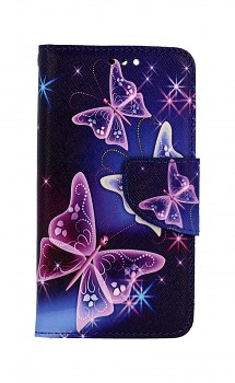 Knížkové pouzdro na iPhone 13 mini Modré s motýlky