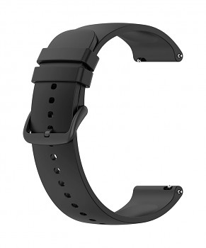 Univerzální silikonový řemínek Watchband W001 20 mm černý