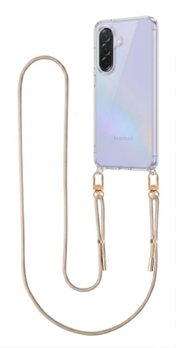 Zadní kryt Esthetique na Samsung A56 s béžovou šňůrkou průhledný
