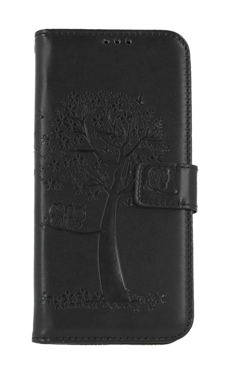 Levně Pouzdro TopQ Samsung A55 knížkové Černý strom sovičky 126473 (kryt neboli obal na mobil Samsung A55)