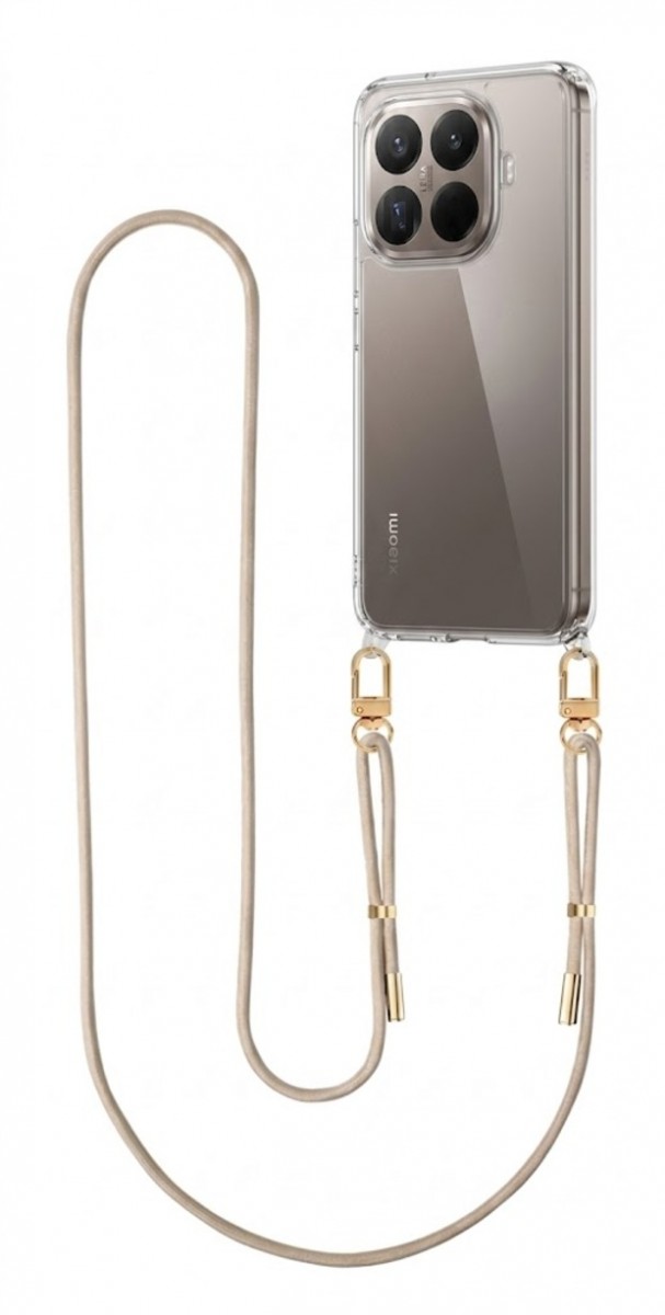 Zadní kryt Esthetique na Xiaomi 15T Pro s béžovou šňůrkou průhledný